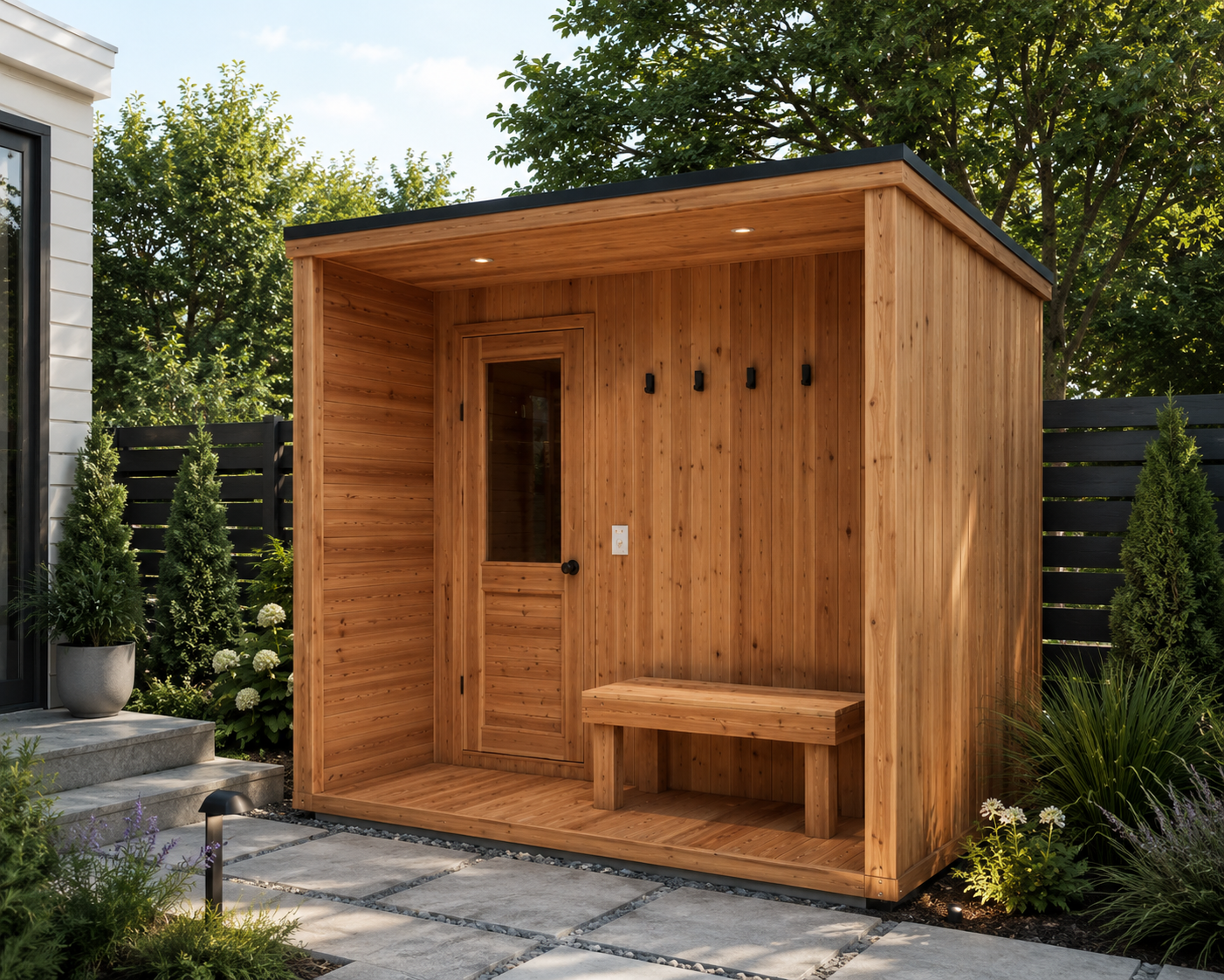 Cedar Built Enclosed Porch Sauna